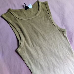 H&M Tan And Cream Sleeveless Dress